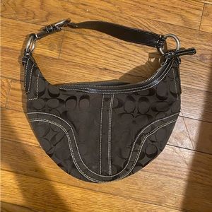 Authentic COACH Signature Hobo Jacquard Shoulder bag #E06N-10073 choc brown